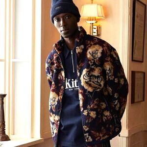 KITH Pinehurst Sherpa Fleece Jacket Men's Nocturnal Full Zip Streetwear- Size XL